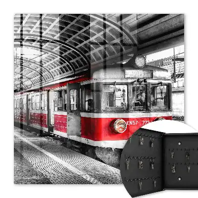 Kulcstároló szekrény Stílusos építészet vasúti szimmetriája