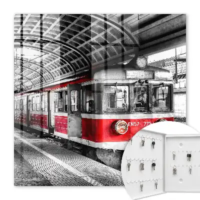 Kulcstároló szekrény Stílusos építészet vasúti szimmetriája