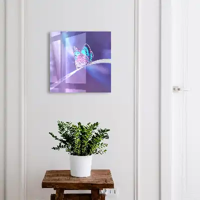 Kulcstároló doboz Színes pillangó lila háttérben