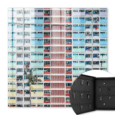 Kulcstartó szekrény falra Színes építészet, modern elegancia