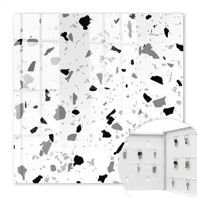 Kulcstartó szekrény falra Monokróm terrazzo stílus