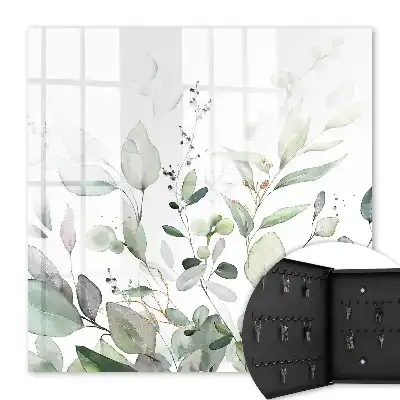 Kulcstároló doboz Zöld elegancia harmónia levelek