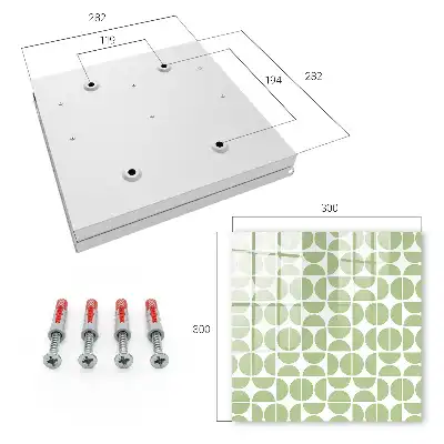 Kulcstároló szekrény Zöld geometria fehér alapon