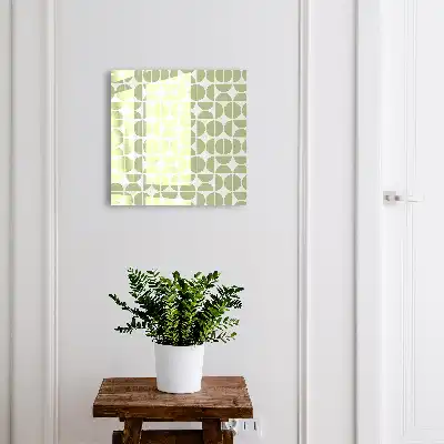 Kulcstároló szekrény Zöld geometria fehér alapon