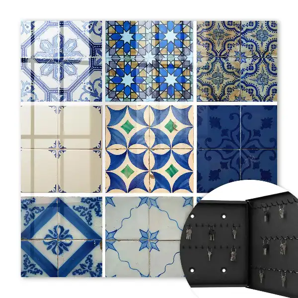 Kulcstároló szekrény Azulejos csempék egy csipetnyi kékkel