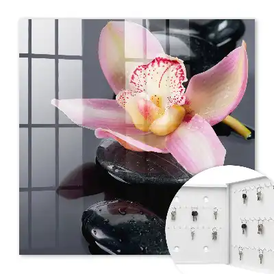 Kulcsdoboz Orchidea fekete kövek