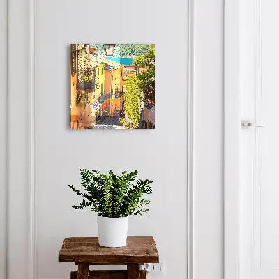 Kulcstároló doboz Egy színes város házakkal