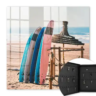 Kulcsdoboz Strand szörfdeszkák kék ég