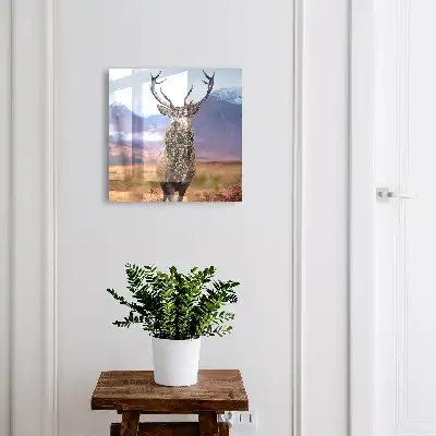 Kulcstartó szekrény falra Szarvas az őszi hegyi tájban