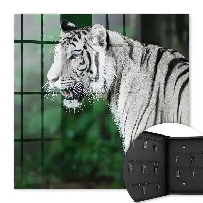Kulcstartó szekrény falra Fehér tigris zöld környezetben