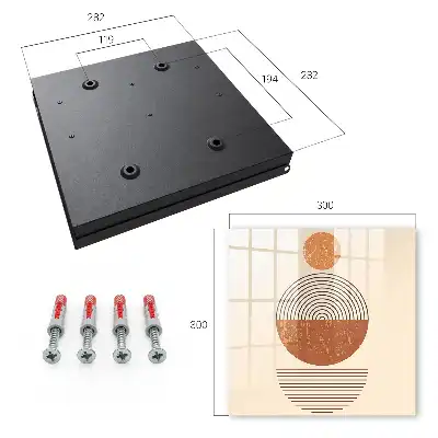Kulcstároló doboz Retro geometria bézs háttérrel
