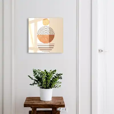 Kulcstároló doboz Retro geometria bézs háttérrel