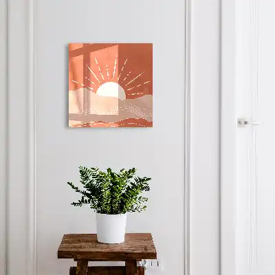 Kulcstároló szekrény Narancssárga hajnal minimalista grafikában