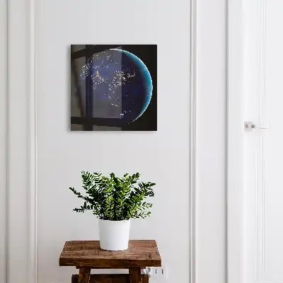Kulcstartó szekrény falra Éjszakai űr Föld éjjel