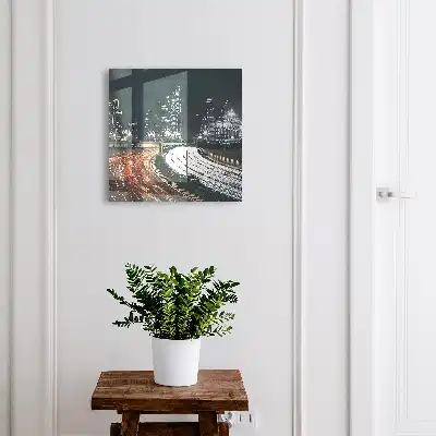 Kulcsdoboz Egy városi éjszaka ragyogó fényekkel
