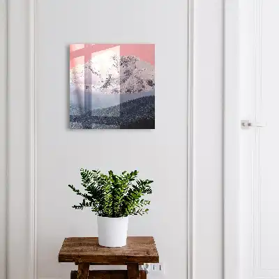 Kulcstartó szekrény Téli csúcs rózsaszín fényben