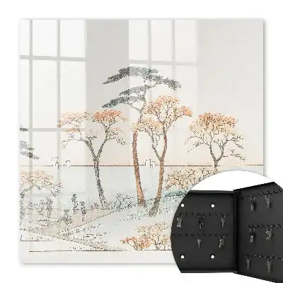 Kulcsdoboz Finom színű japán tájkép
