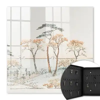 Kulcsdoboz Finom színű japán tájkép