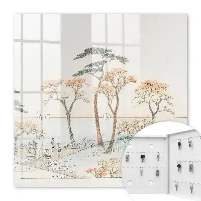 Kulcsdoboz Finom színű japán tájkép
