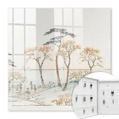 Kulcsdoboz Finom színű japán tájkép