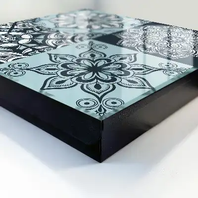 Kulcstároló szekrény Geometrikus minták hideg tónusokban