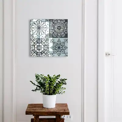 Kulcstároló szekrény Geometrikus minták hideg tónusokban