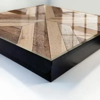 Kulcstartó szekrény falra Fa geometriai panelek természet