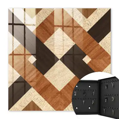 Kulcstároló doboz Modern geometriai barna fekete
