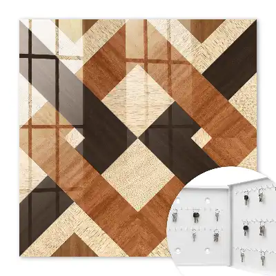 Kulcstároló doboz Modern geometriai barna fekete