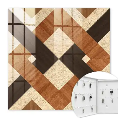 Kulcstároló doboz Modern geometriai barna fekete