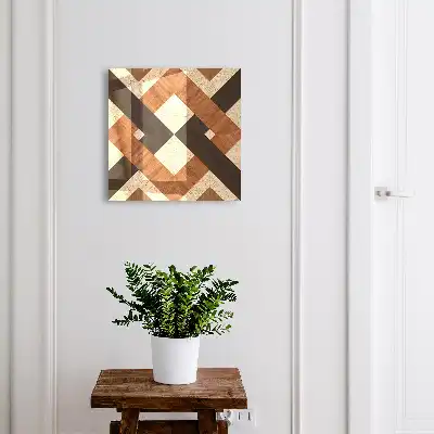 Kulcstároló doboz Modern geometriai barna fekete