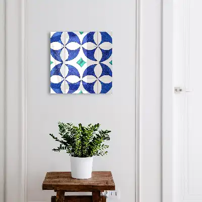 Kulcsdoboz Geometrikus motívum kékeszöld árnyalatokban