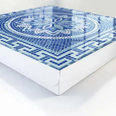Kulcsdoboz Kék mozaik virágmintával