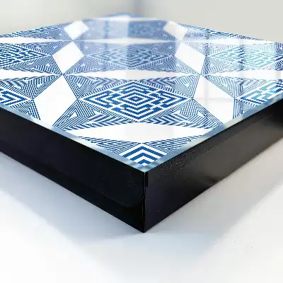 Kulcstároló szekrény Geometrikus minta kékben négyzetekkel