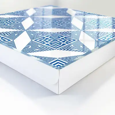 Kulcstároló szekrény Geometrikus minta kékben négyzetekkel