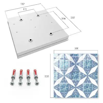 Kulcstároló szekrény Geometrikus minta kékben négyzetekkel