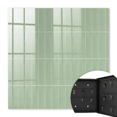 Kulcstároló doboz Zöld kockás minimalista stílus