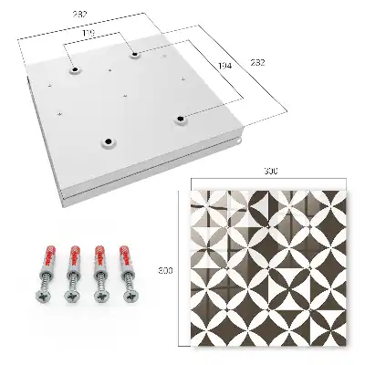 Kulcstartó szekrény Szimmetrikus kontrasztos geometriai kompozíció