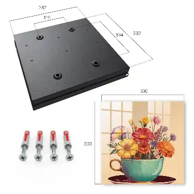 Kulcstároló doboz Virágok egy csészében bézs alapon
