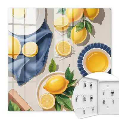 Kulcstartó szekrény Elegáns porcelánból készült citromos asztal