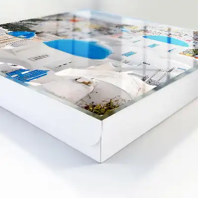 Kulcsdoboz Görög kilátás kék kupolákkal