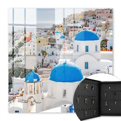 Kulcsdoboz Görög kilátás kék kupolákkal