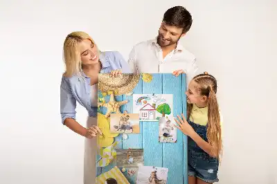 Színes parafatábla strandes mintával