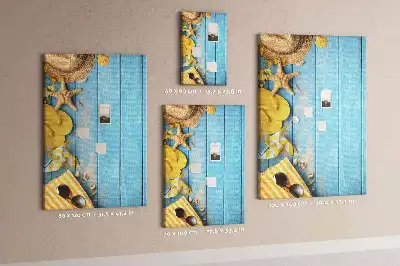 Színes parafatábla strandes mintával