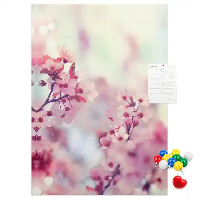 Nagy parafatábla Tavaszi virágok mintával