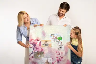 Nagy parafatábla Tavaszi virágok mintával
