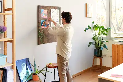 Rusztikus fa keretes színes parafatábla