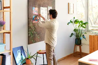 Rusztikus fa keretes színes parafatábla