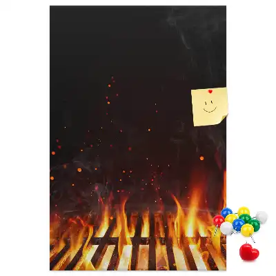 Színes Grill lángok parafatábla
