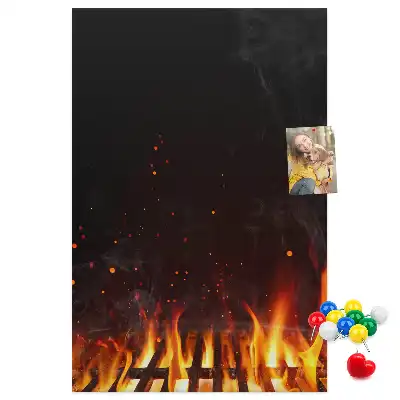 Színes Grill lángok parafatábla